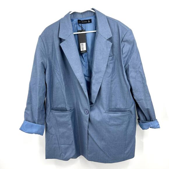 Lioness Welcome Jungle Light Baby Blue Oversized Blazer Light Academia Preppy 12 - Picture 2 of 8